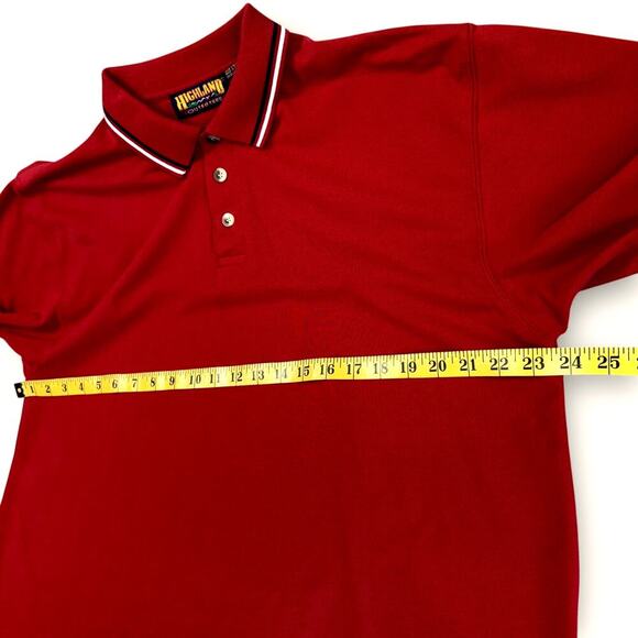 Highland Outfitters Vintage Short Sleeves Golf Polo Shirt 3 Buttons Size L Red - Picture 10 of 12